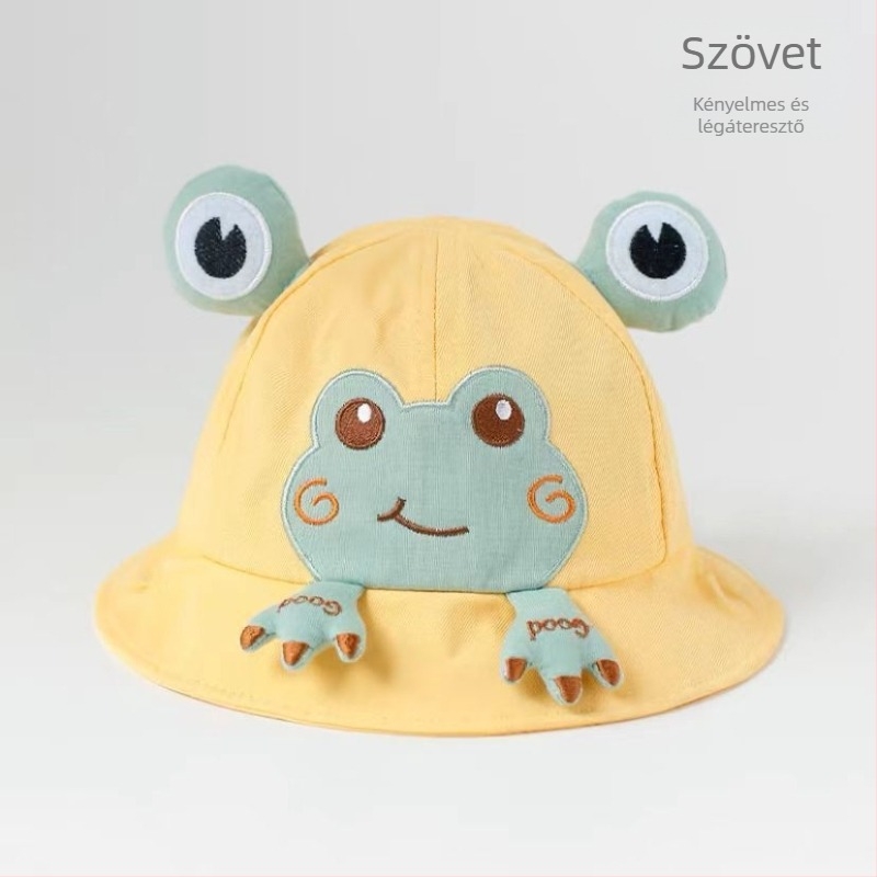 Aranyos kis béka baba sapka tavaszi és őszi vékony napellenző gyermek naptej sapka utazó fiúknak és lányoknak gyermek naptej sapka