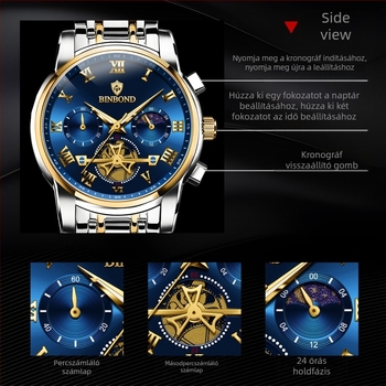 Binbang márkájú órák nagykereskedelmi gyártói, világító, üreges, vízálló, határokon átnyúló kvarcórák, férfi órák, külkereskedelmi férfi órák