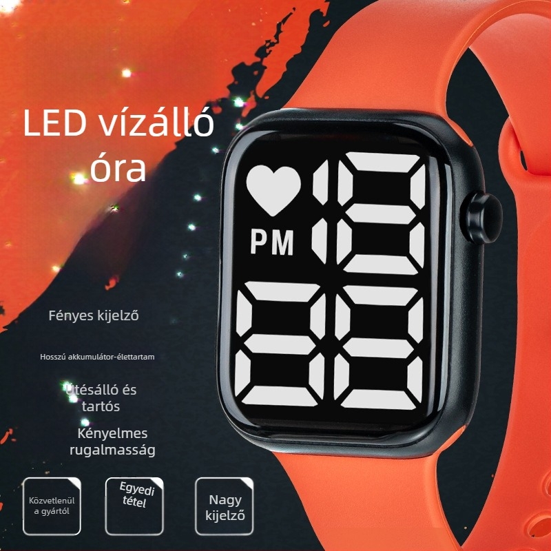 Y1 Export E-kereskedelem, népszerű LED-es digitális karóra fiúknak és lányoknak, gyerekeknek való világító digitális karóra, vízálló, nagyméretű számlappal