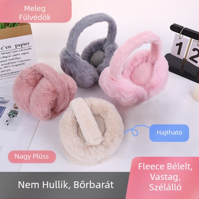 Aranyos plüss összecsukható meleg fülpárnák lányoknak és fiúknak téli szőrös fülpárnák hidegálló állítható fülpárnák fülpárnák