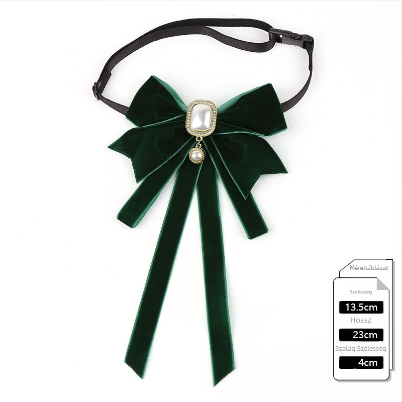 2024 Új Fekete Nyakkendős Női Masni Galléros Virágmintás Inggallér Dekoráció Francia Szalaggal Akadémia Stílusú Kitűző