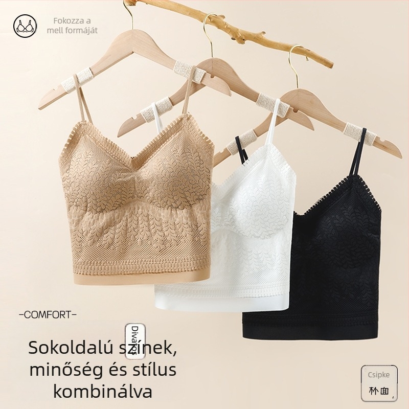 Új stílusú csipke, forró lány, gyönyörű hátú, jég selyem fehérnemű, női trikó mellény, egyrészes mellvédő, forró lány belső viselet, külső viselet alapja