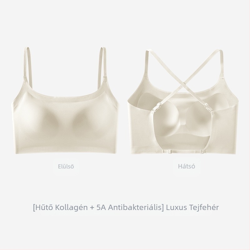 U alakú, gyönyörű, hátú, intim női jégselyem nyári, kis mellű push-up melltartóbetétekkel, külső mellény, all-in-one, varrás nélküli, nagyméretű, hát nélküli melltartó