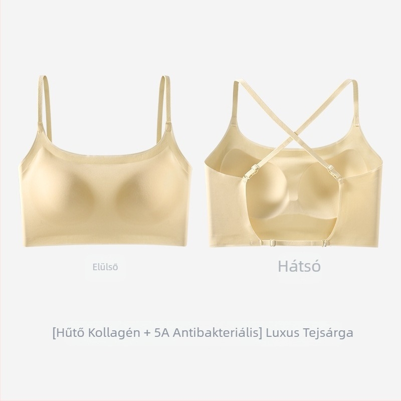 U alakú, gyönyörű, hátú, intim női jégselyem nyári, kis mellű push-up melltartóbetétekkel, külső mellény, all-in-one, varrás nélküli, nagyméretű, hát nélküli melltartó