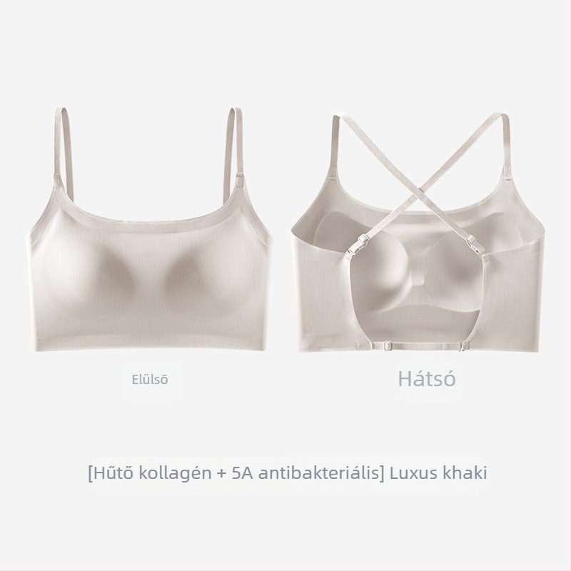 U alakú, gyönyörű, hátú, intim női jégselyem nyári, kis mellű push-up melltartóbetétekkel, külső mellény, all-in-one, varrás nélküli, nagyméretű, hát nélküli melltartó