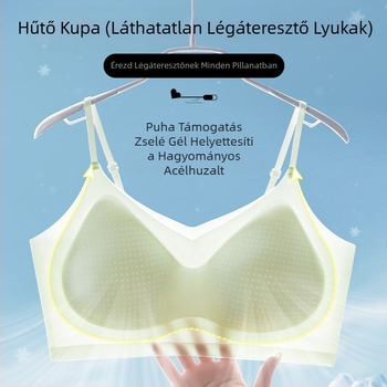 Nyári jégselyem varrás nélküli, gyönyörű hát- és melltartós, egyrészes, fix kosaras alsónemű, női, lélegző, nem perem nélküli melltartós, ultravékony
