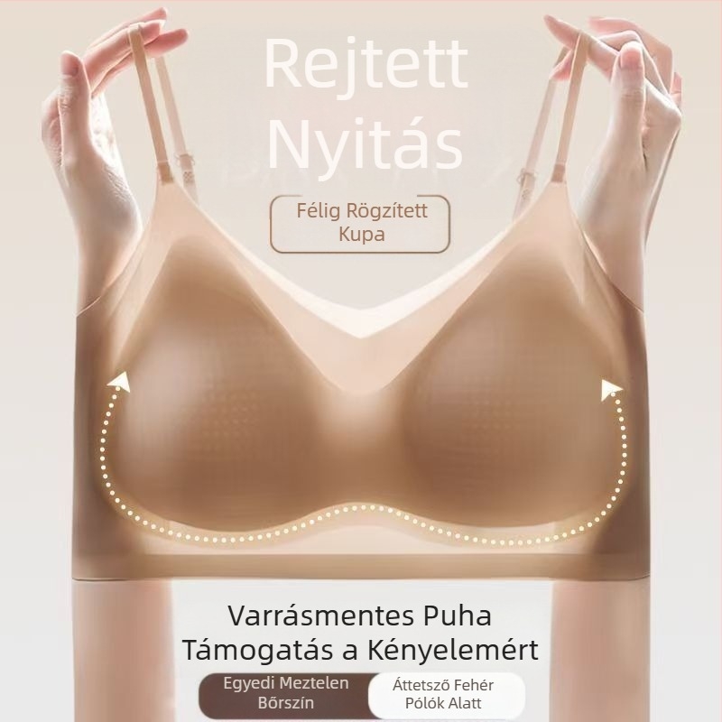 Nyári jégselyem varrás nélküli, gyönyörű hát- és melltartós, egyrészes, fix kosaras alsónemű, női, lélegző, nem perem nélküli melltartós, ultravékony