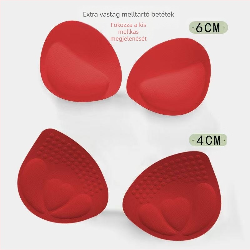 6 cm vastag latex pamut melltartóbetétek kis mellek összehúzására, a hát szépségének fokozására, cserélhető szivacsbetétekkel, szexi összehúzásra