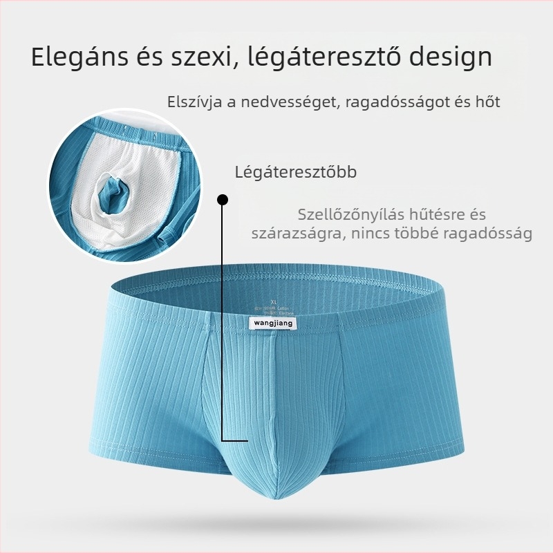 Férfi tiszta pamut alsónemű Jj szett különálló boxeralsó alacsony derekú szexi fiús négy sarkú alsónemű férfi tiszta pamut alsónemű