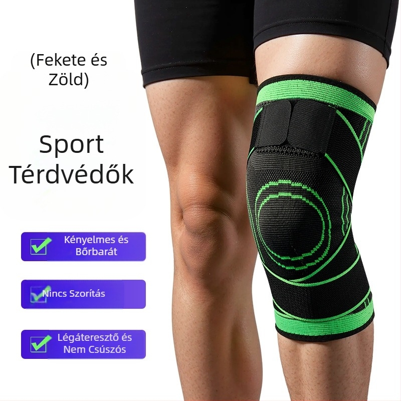 Határokon átnyúló pántos térdvédő sport nyári kosárlabda foci fitnesz futás vékony kötött térdvédő huzat tekercselés nyomás alatt csúszásgátló