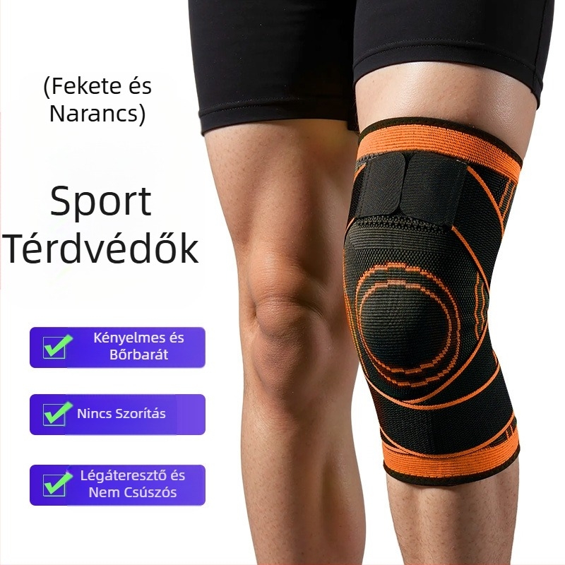 Határokon átnyúló pántos térdvédő sport nyári kosárlabda foci fitnesz futás vékony kötött térdvédő huzat tekercselés nyomás alatt csúszásgátló