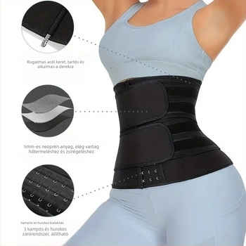 Határon átnyúló, állítható, dupla pántos, mellkassal erősíthető hasöv, szülés utáni regenerálódást segítő sportöv, izzadást segítő műanyag öv