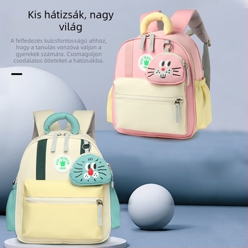 Könnyű óvodai iskolatáska Divatos, színben illő koreai stílusú gyermek hátizsák Rajzfilmfigura Aranyos fiúk és lányok utazóhátizsákja