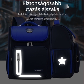 Gyári japán űr általános iskolai iskolatáska, könnyű dizájn, nyomtatható logó, nagy tételben szállítva