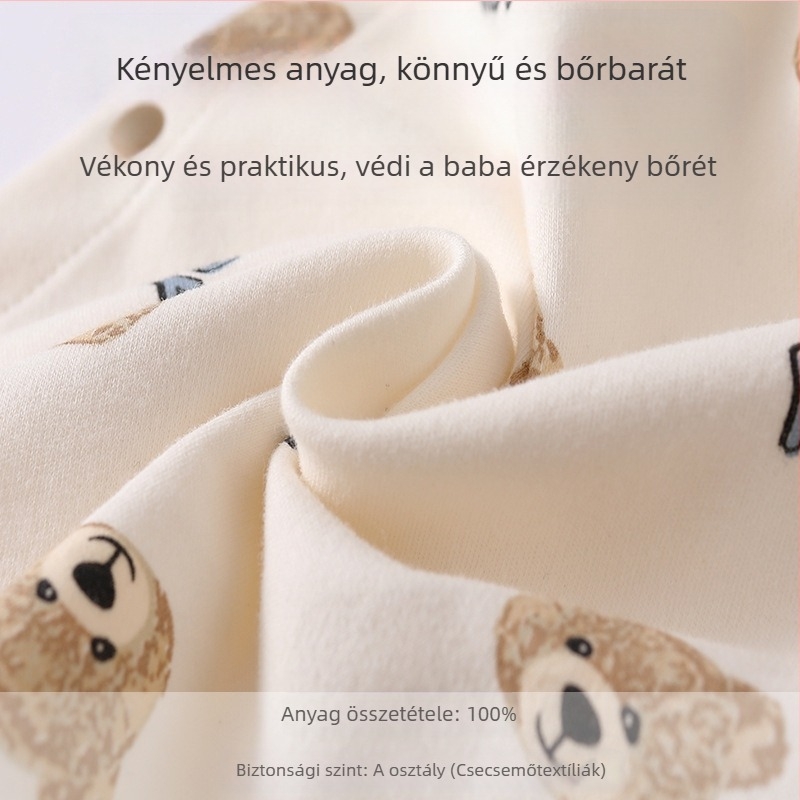 Újszülött egytestű ruhák férfiaknak és nőknek baba részleges mellű tépőzáras pamut csont nélküli kategória négy évszakos szerzetesmászó ruházat otthonra