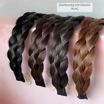 Szélesített halszálkafonatú paruka fejpánt női négyszálú fonat egycsavaros fonott hajcsat fejpánt fejdísz hálós vörös nyomású hajdíszek