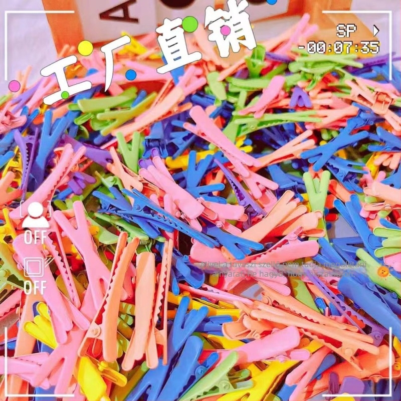 100 db-os csomag ~ Mini hajtűháló piros shake árnyalatú gyermek frufru töredezett haj kis csat ajándékbolt hajcsatokat árusít