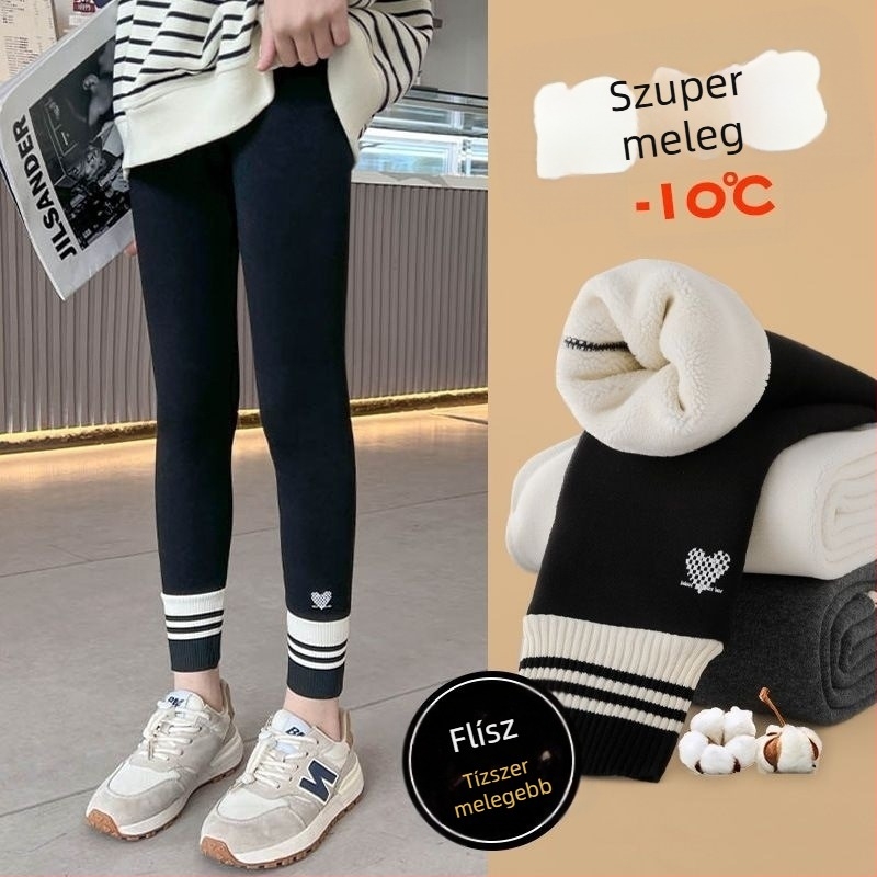 Lányka leggings Tavasz és Ősz 2025 Új Stílusú Közép- és Nagyméretű Gyermek Felsőruházat Belső Polárbéléssel Vastagított Cérnával Varrásos Lány Nadrág