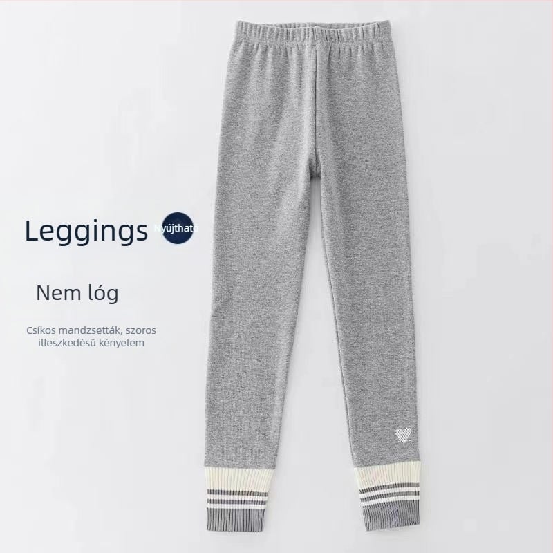 Lányka leggings Tavasz és Ősz 2025 Új Stílusú Közép- és Nagyméretű Gyermek Felsőruházat Belső Polárbéléssel Vastagított Cérnával Varrásos Lány Nadrág