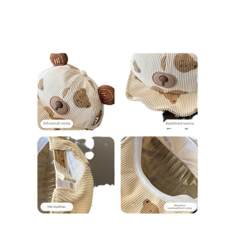 Babasapka ősszel és télen aranyos szuper aranyos sapka baba szélálló meleg puha eresz baba baseballsapka ősz