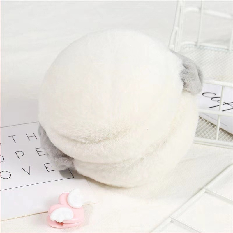 Őszi és téli fülvédők kreatív hamburger meleg férfi és női aranyos diákok plüss összecsukható fülvédő gyermek fültáska