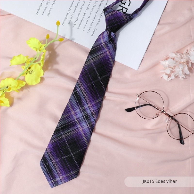 Japán stílusú fekete kockás, csokornyakkendő, zsinóros női gallér, virágmintás, egyetemi stílusú, szalaggal ellátott, kabát nélküli matrózöltöny, masnis ing