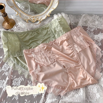 Luxus, prémium minőségű szatén alsónemű Női középderekú, varrás nélküli Ice Silk bőrbarát, könnyű, lélegző, szexi, tiszta vágyat sugárzó, plus size alsó