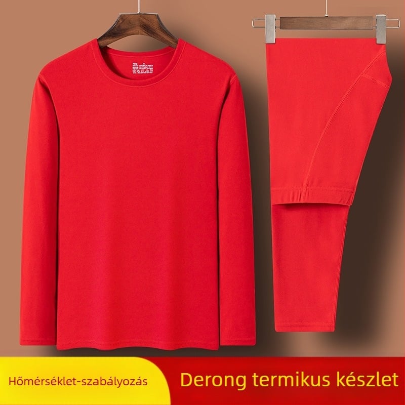 Német bársony termo alsónemű férfi és női születési év téli piros őszi ruhák és nadrágok kétoldalas csiszolású alapkabát határon átnyúló