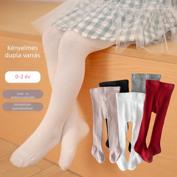 2024 Őszi és téli új lányka baba leggings egyéves babáknak piros harisnyanadrág