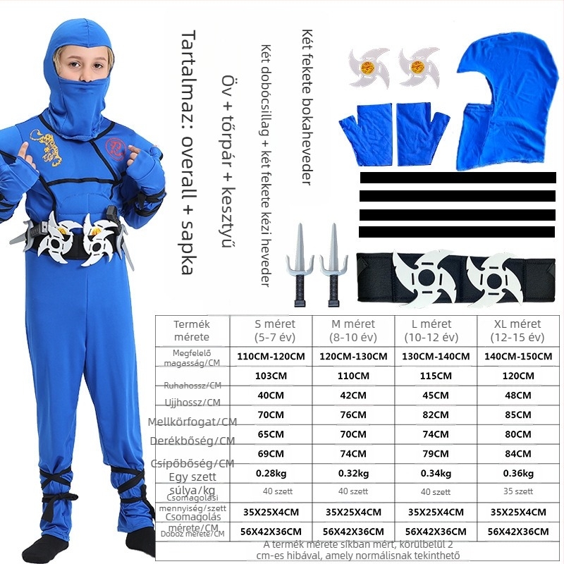 Halloween cosplay jelmez gyermek előadás japán szamuráj ninja jelmez álarcosbál jelmez