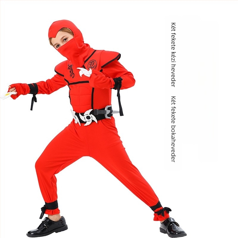 Halloween cosplay jelmez gyermek előadás japán szamuráj ninja jelmez álarcosbál jelmez