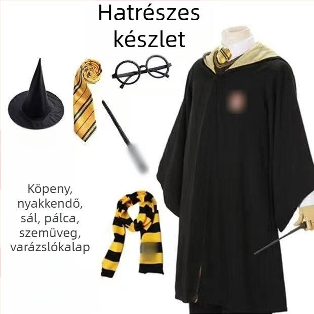 Harry Potter ruhák, mert jelmez teljes szett Griffendéles körülvevő gyermek varázspálca előadás iskolai egyenruha varázslóköpeny