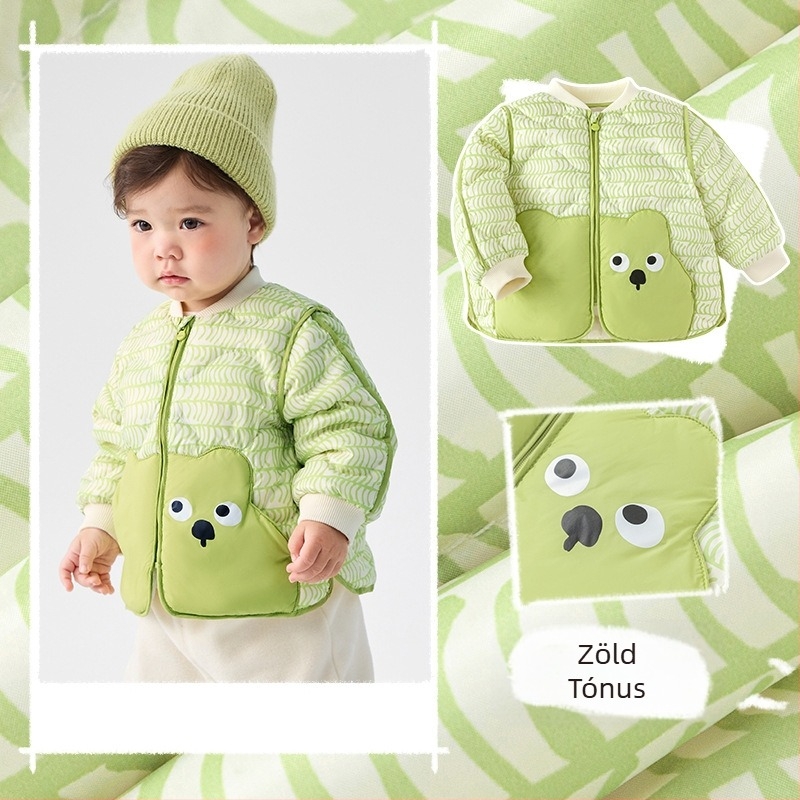 Akciós pehelykabát fiúknak és lányoknak őszi és téli 2024 új gyermek könnyű kabát babáknak, fehér kacsapehely télen