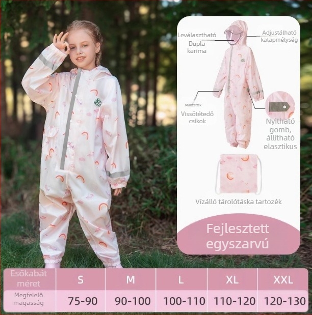 Gyermek egyrészes esőkabát fiú baba poncsó női óvoda dinoszaurusz esőnadrág szett teljes test esőálló esőkabát tétel