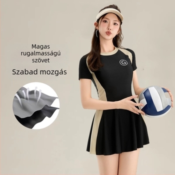 Szoknya Hasított Fürdőruha Női Divatos Konzervatív Boxer Szoknya Fürdőruha Diákoknak Slim-fit Karcsúsító Forró Tavaszi Fürdőruha