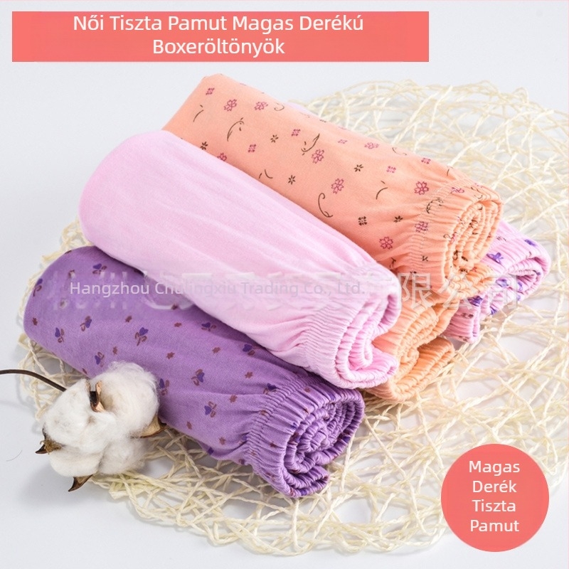 Középkorú és idős anyuka alsónemű pamut magas derekú bő boxeralsó anya pamut alsónemű pamut női plus size rövidnadrág