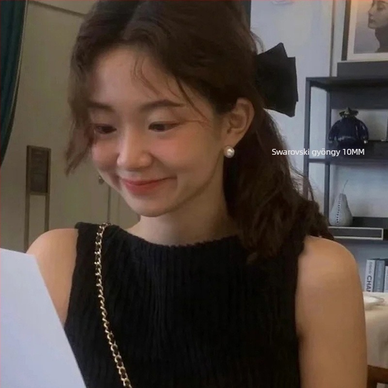 Kerek, erős fényű láz klasszikus retró Shi Jia Pearl szúnyogriasztó füstölőlapos fülbevalóval, füllyuk nélküli női fülbevalóval