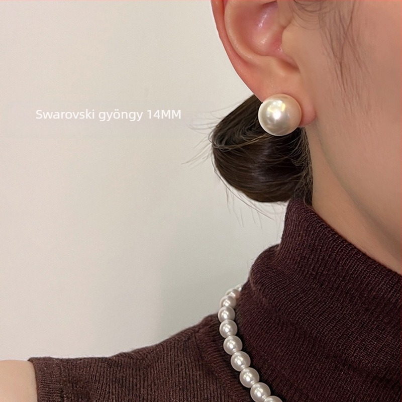 Kerek, erős fényű láz klasszikus retró Shi Jia Pearl szúnyogriasztó füstölőlapos fülbevalóval, füllyuk nélküli női fülbevalóval