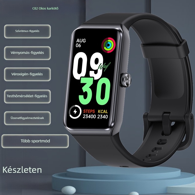 Határokon átnyúló új C82 intelligens karkötő pulzusmérő alvás multifunkciós monitorozás 1,47 hüvelykes Huaqiangbei sportkarkötő