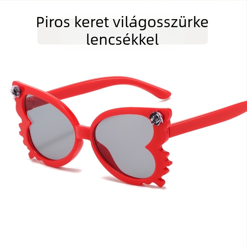 Aranyos baba virágos napszemüveg női divatos cukorka színű gyermek szemüveg divatos pillangó alakú gyermek dekoratív napszemüveg