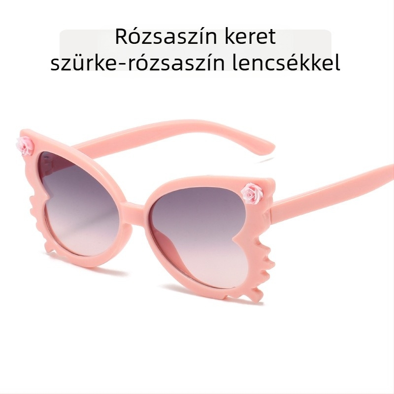 Aranyos baba virágos napszemüveg női divatos cukorka színű gyermek szemüveg divatos pillangó alakú gyermek dekoratív napszemüveg