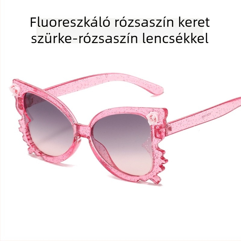 Aranyos baba virágos napszemüveg női divatos cukorka színű gyermek szemüveg divatos pillangó alakú gyermek dekoratív napszemüveg