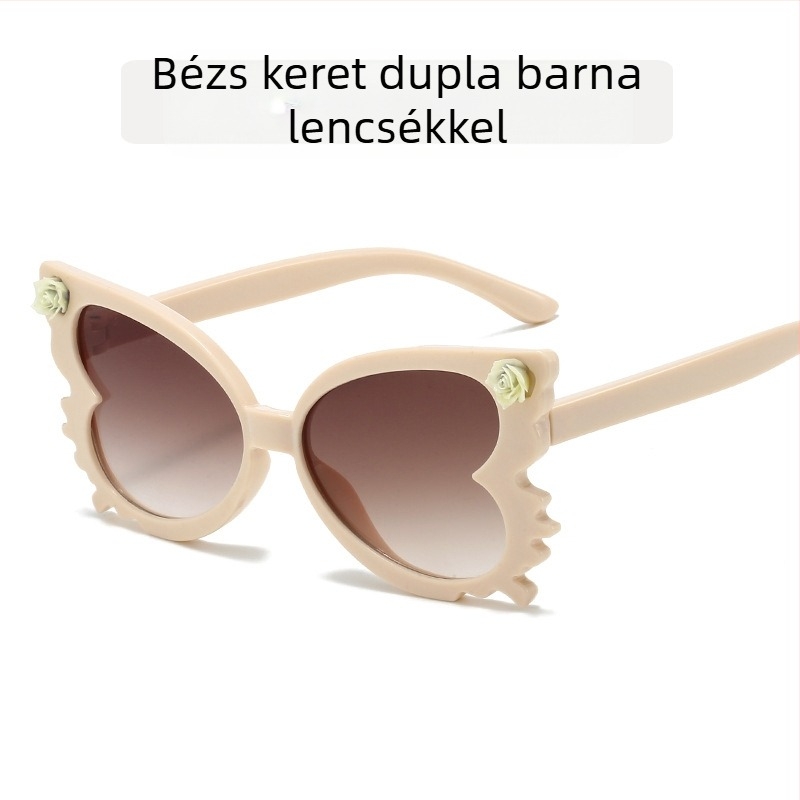 Aranyos baba virágos napszemüveg női divatos cukorka színű gyermek szemüveg divatos pillangó alakú gyermek dekoratív napszemüveg