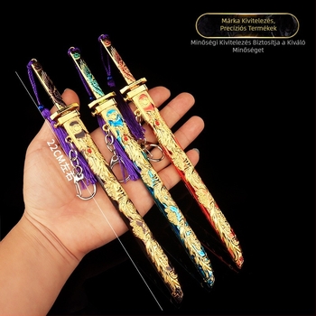 Csirkeevő játék ősi város kém ötkarmos arany sárkány pattogó kés Tang Heng ötvözet fegyver modell fiú játékkés ajándék