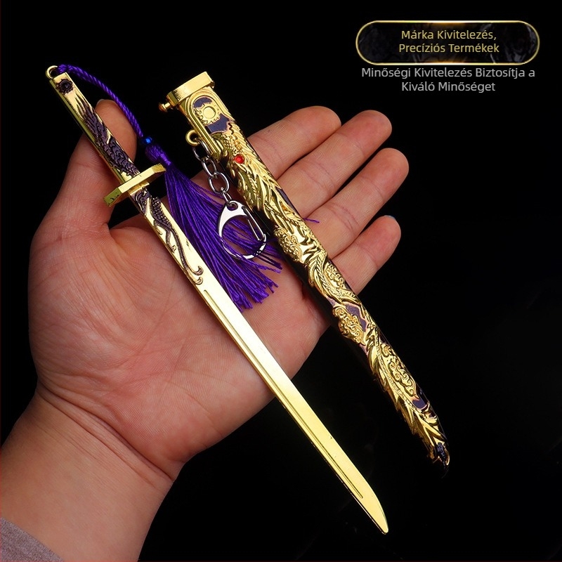 Csirkeevő játék ősi város kém ötkarmos arany sárkány pattogó kés Tang Heng ötvözet fegyver modell fiú játékkés ajándék