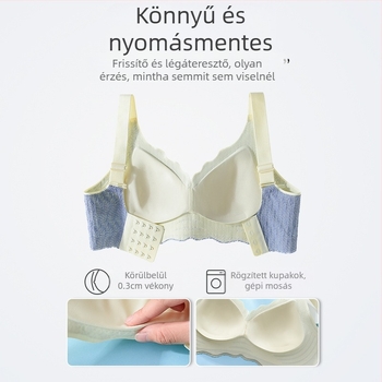 Nyom nélküli alsónemű női nagy mellű, kis méretű, pufók lány melltartó vékony push-up zsugorító melltartó