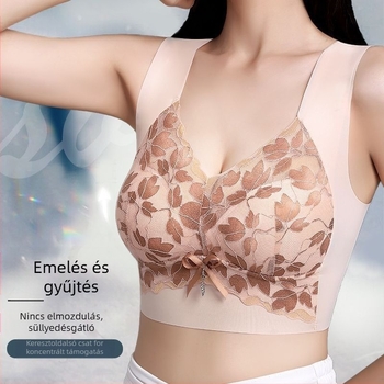 Nagy mellkasú, kicsi, perem nélküli női alsónemű, női push-up megereszkedésgátló melltartó, plus size sportmelltartó, gyönyörű hátú női alsónemű