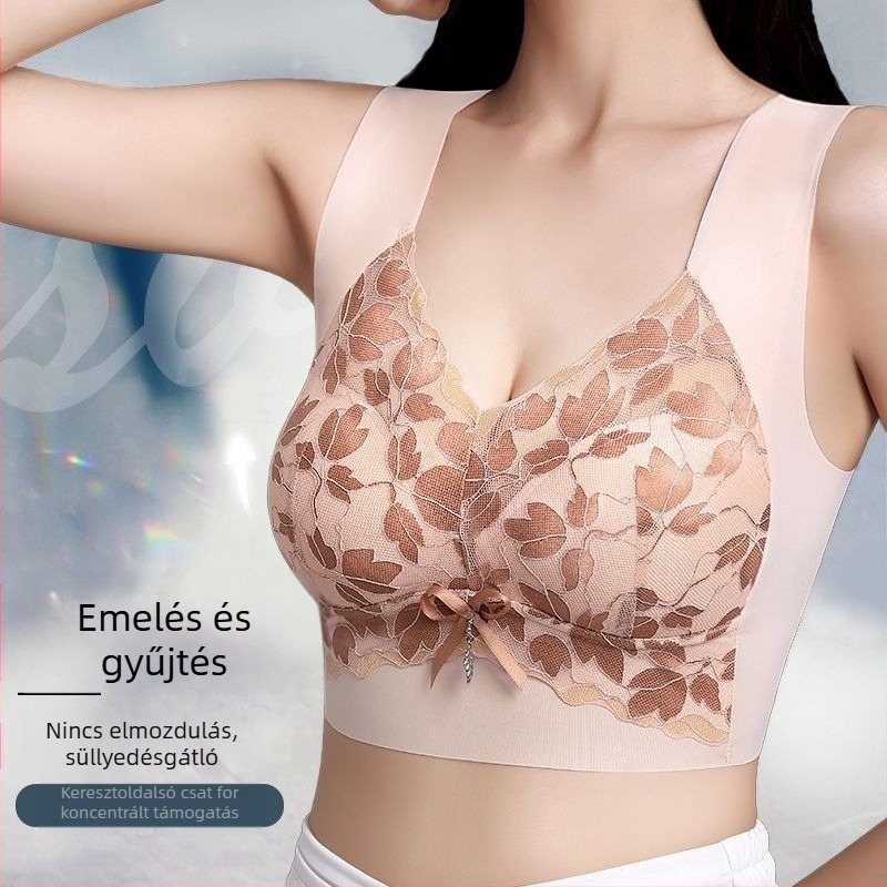 Nagy mellkasú, kicsi, perem nélküli női alsónemű, női push-up megereszkedésgátló melltartó, plus size sportmelltartó, gyönyörű hátú női alsónemű