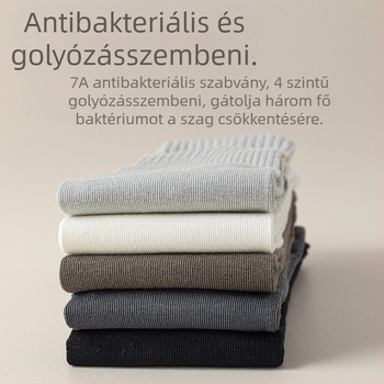 Ötujjas férfi őszi, egyszínű, csont nélküli pamutzokni, középhosszú csővel ellátott, plusz 7A méretű, antibakteriális, dezodoráló, bolyhosodásgátló lábujjzokni