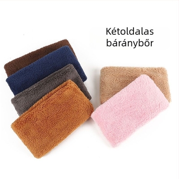 Női őszi-téli báránybőr sál, koreai stílusú, Instagram stílusú, divatos, melegen tartó, diákoknak való, kültéri kerékpározásra szánt, nyakvédő, hidegálló gallérral.